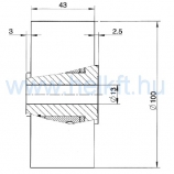 SPR0114 vezetőgörgő (100mm) 11226642